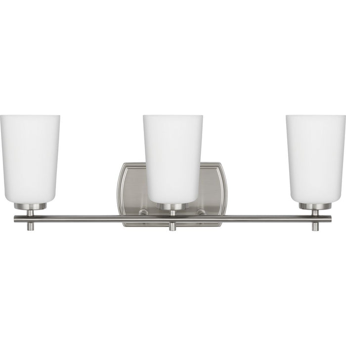 Progress Lighting Adley Collection Three-Light Bath And Vanity Fixture Brushed Nickel (P300467-009)