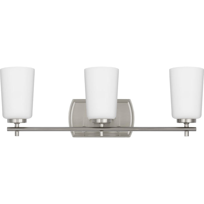 Progress Lighting Adley Collection Three-Light Bath And Vanity Fixture Brushed Nickel (P300467-009)