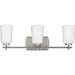 Progress Lighting Adley Collection Three-Light Bath And Vanity Fixture Brushed Nickel (P300467-009)