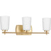 Progress Lighting Adley Collection Three-Light Bath And Vanity Fixture Satin Brass (P300467-012)