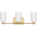 Progress Lighting Adley Collection Three-Light Bath And Vanity Fixture Satin Brass (P300467-012)