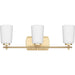 Progress Lighting Adley Collection Three-Light Bath And Vanity Fixture Satin Brass (P300467-012)