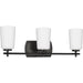 Progress Lighting Adley Collection Three-Light Bath And Vanity Fixture Matte Black (P300467-31M)