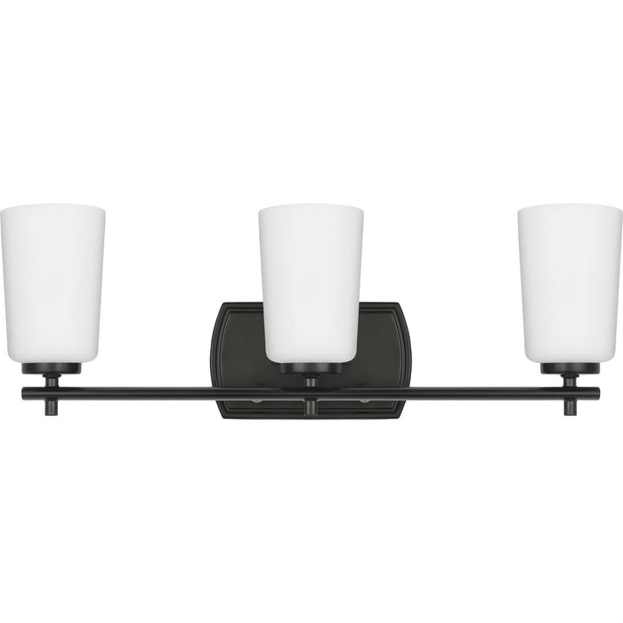 Progress Lighting Adley Collection Three-Light Bath And Vanity Fixture Matte Black (P300467-31M)