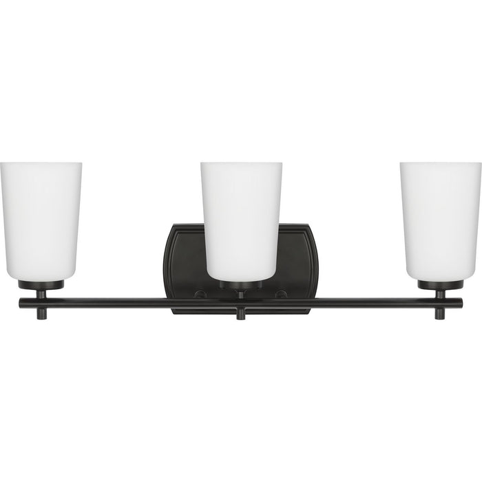 Progress Lighting Adley Collection Three-Light Bath And Vanity Fixture Matte Black (P300467-31M)