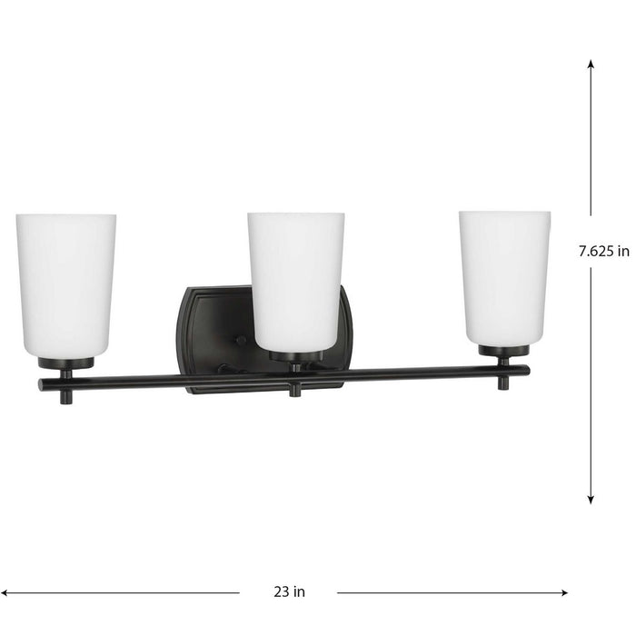 Progress Lighting Adley Collection Three-Light Bath And Vanity Fixture Matte Black (P300467-31M)