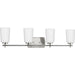 Progress Lighting Adley Collection Four-Light Bath And Vanity Fixture Brushed Nickel (P300468-009)