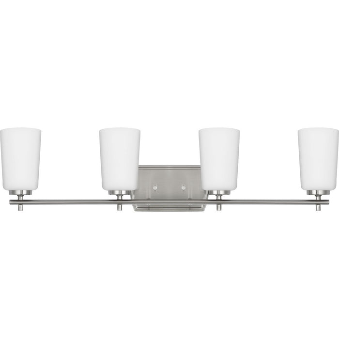 Progress Lighting Adley Collection Four-Light Bath And Vanity Fixture Brushed Nickel (P300468-009)