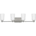 Progress Lighting Adley Collection Four-Light Bath And Vanity Fixture Brushed Nickel (P300468-009)