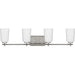 Progress Lighting Adley Collection Four-Light Bath And Vanity Fixture Brushed Nickel (P300468-009)