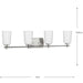 Progress Lighting Adley Collection Four-Light Bath And Vanity Fixture Brushed Nickel (P300468-009)