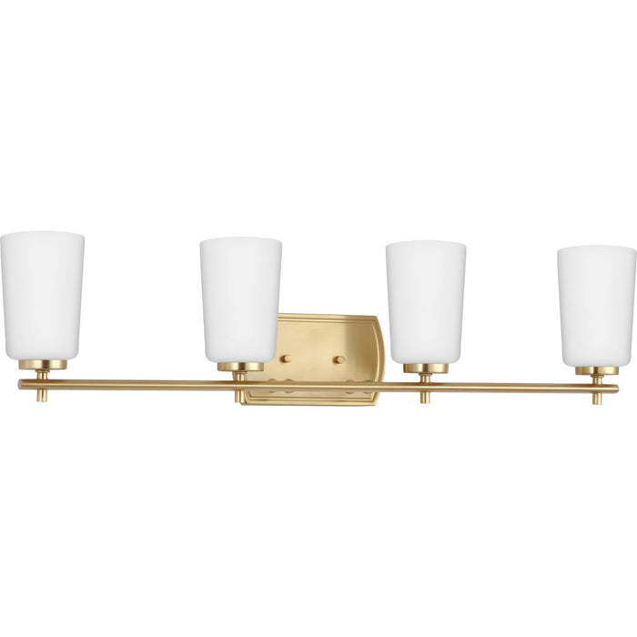 Progress Lighting Adley Collection Four-Light Bath And Vanity Fixture Satin Brass (P300468-012)