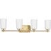 Progress Lighting Adley Collection Four-Light Bath And Vanity Fixture Satin Brass (P300468-012)