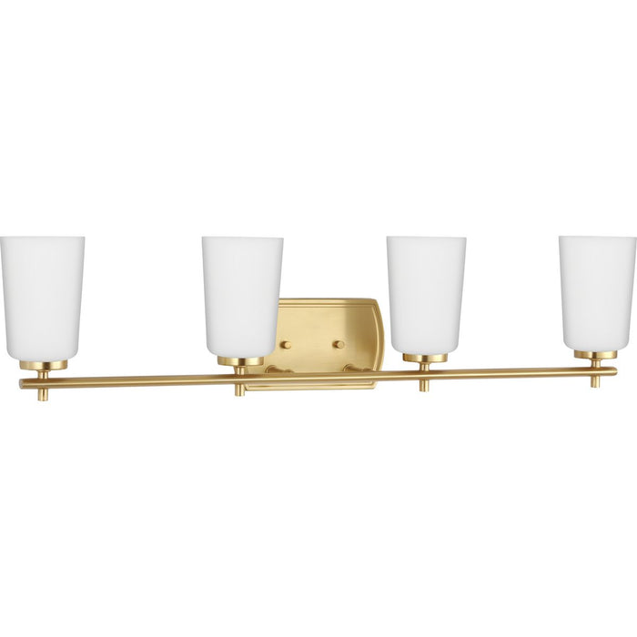 Progress Lighting Adley Collection Four-Light Bath And Vanity Fixture Satin Brass (P300468-012)