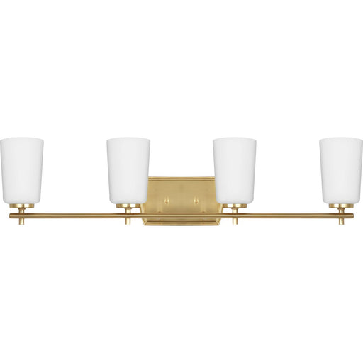 Progress Lighting Adley Collection Four-Light Bath And Vanity Fixture Satin Brass (P300468-012)