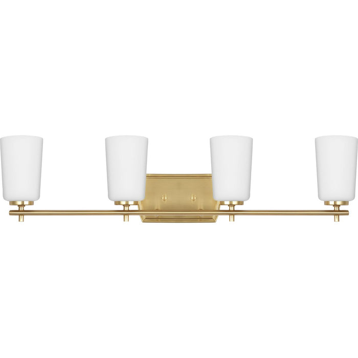 Progress Lighting Adley Collection Four-Light Bath And Vanity Fixture Satin Brass (P300468-012)