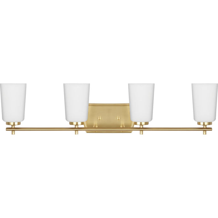 Progress Lighting Adley Collection Four-Light Bath And Vanity Fixture Satin Brass (P300468-012)