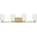 Progress Lighting Adley Collection Four-Light Bath And Vanity Fixture Satin Brass (P300468-012)