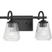 Progress Lighting Martenne Collection Two-Light Bath And Vanity Fixture Matte Black (P300473-31M)