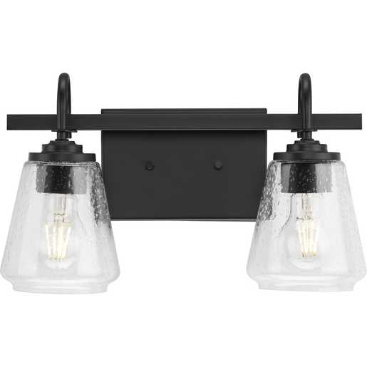 Progress Lighting Martenne Collection Two-Light Bath And Vanity Fixture Matte Black (P300473-31M)