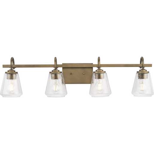 Progress Lighting Martenne Collection Four-Light Bath And Vanity Fixture Aged Bronze (P300475-196)