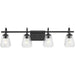 Progress Lighting Martenne Collection Four-Light Bath And Vanity Fixture Matte Black (P300475-31M)