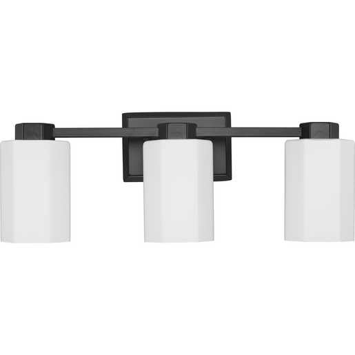 Progress Lighting Estrada Collection Three-Light Bath And Vanity Fixture Matte Black (P300478-31M)