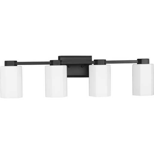 Progress Lighting Estrada Collection Four-Light Bath And Vanity Fixture Matte Black (P300479-31M)