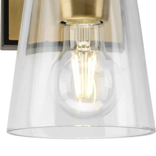 Progress Lighting Cassell Collection One-Light Bath And Vanity Fixture Vintage Brass (P300480-163)
