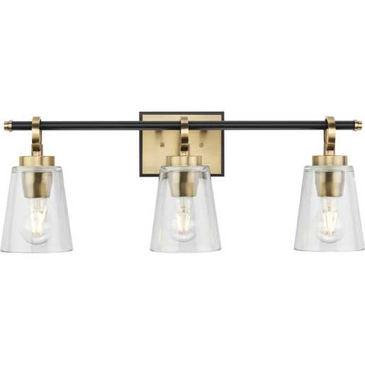 Progress Lighting Cassell Collection Three-Light Bath And Vanity Fixture Vintage Brass (P300482-163)