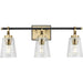 Progress Lighting Cassell Collection Three-Light Bath And Vanity Fixture Vintage Brass (P300482-163)