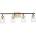 Progress Lighting Cassell Collection Four-Light Bath And Vanity Fixture Vintage Brass (P300483-163)