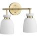 Progress Lighting Lexie Collection Two-Light Bath And Vanity Fixture Brushed Gold (P300485-191)
