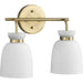 Progress Lighting Lexie Collection Two-Light Bath And Vanity Fixture Brushed Gold (P300485-191)