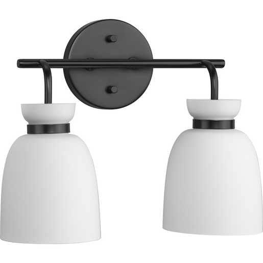 Progress Lighting Lexie Collection Two-Light Bath And Vanity Fixture Matte Black (P300485-31M)