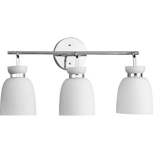 Progress Lighting Lexie Collection Three-Light Bath And Vanity Fixture Polished Chrome (P300486-015)