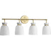 Progress Lighting Lexie Collection Four-Light Bath And Vanity Fixture Brushed Gold (P300487-191)