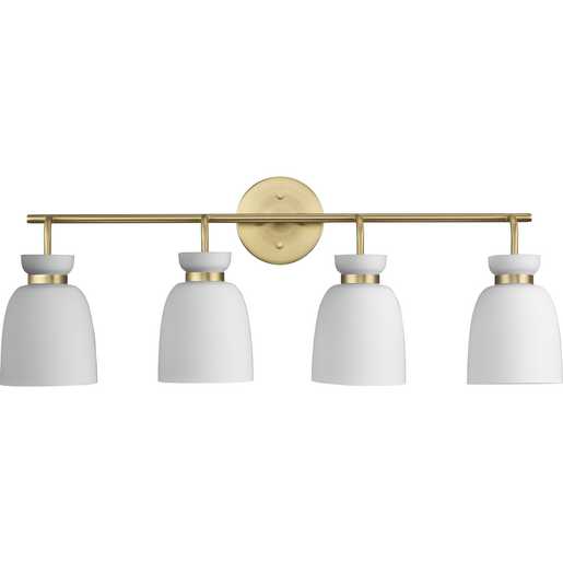 Progress Lighting Lexie Collection Four-Light Bath And Vanity Fixture Brushed Gold (P300487-191)