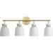 Progress Lighting Lexie Collection Four-Light Bath And Vanity Fixture Brushed Gold (P300487-191)