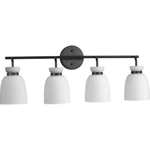 Progress Lighting Lexie Collection Four-Light Bath And Vanity Fixture Matte Black (P300487-31M)