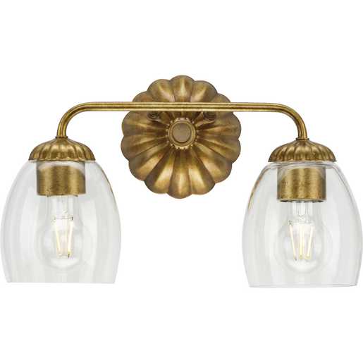Progress Lighting Quillan Collection Two-Light Bath And Vanity Fixture Gold Ombre (P300489-204)
