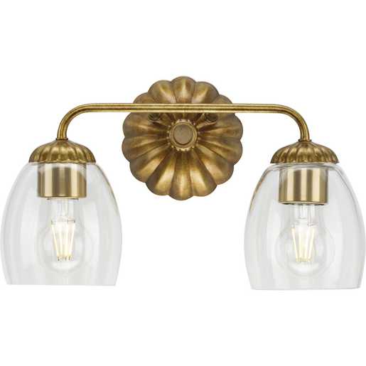 Progress Lighting Quillan Collection Two-Light Bath And Vanity Fixture Gold Ombre (P300489-204)