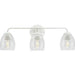 Progress Lighting Quillan Collection Three-Light Bath And Vanity Fixture White Plaster (P300490-197)