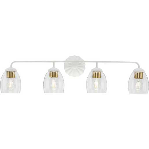 Progress Lighting Quillan Collection Four-Light Bath And Vanity Fixture White Plaster (P300491-197)