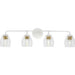 Progress Lighting Quillan Collection Four-Light Bath And Vanity Fixture White Plaster (P300491-197)