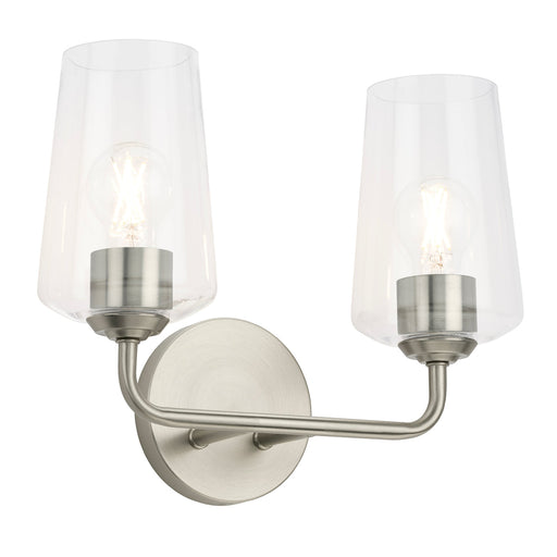 Progress Lighting 94300540009 Celino Collection 2-Light Bath And Vanity Fixture Brushed Nickel With Clear Glass Shades (P300540-009)