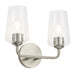 Progress Lighting 94300540009 Celino Collection 2-Light Bath And Vanity Fixture Brushed Nickel With Clear Glass Shades (P300540-009)