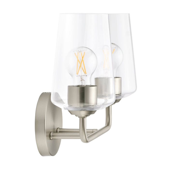 Progress Lighting 94300540009 Celino Collection 2-Light Bath And Vanity Fixture Brushed Nickel With Clear Glass Shades (P300540-009)