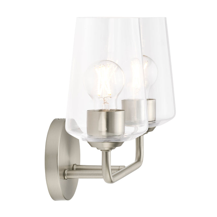 Progress Lighting 94300540009 Celino Collection 2-Light Bath And Vanity Fixture Brushed Nickel With Clear Glass Shades (P300540-009)