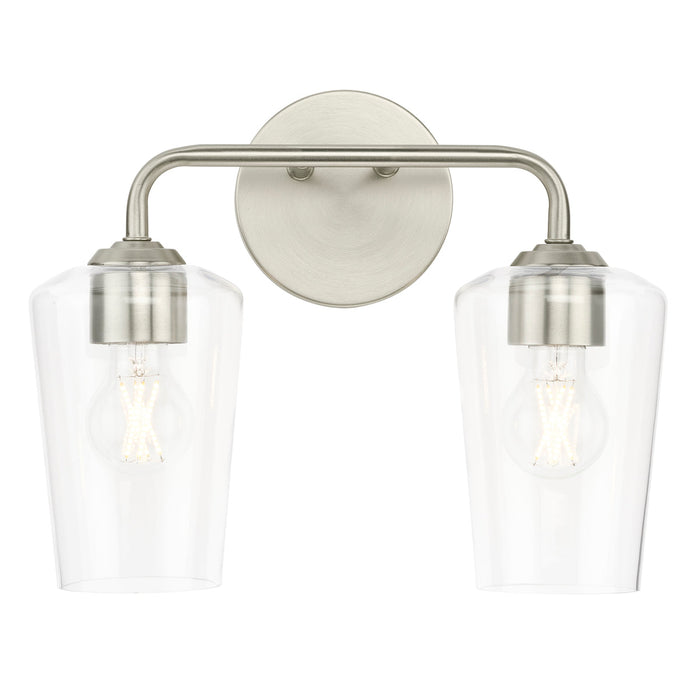 Progress Lighting 94300540009 Celino Collection 2-Light Bath And Vanity Fixture Brushed Nickel With Clear Glass Shades (P300540-009)